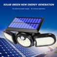 thumbnail image 4 of POINTERTECK 140 COB Solar Motion Sensor Light 3 Lighting Modes IP65 Waterproof Three Head LED Flood Lights 270° Wide Lighting Angle Reusable LED Wall Light for Garden Wall Porch Yard Gar, 4 of 8
