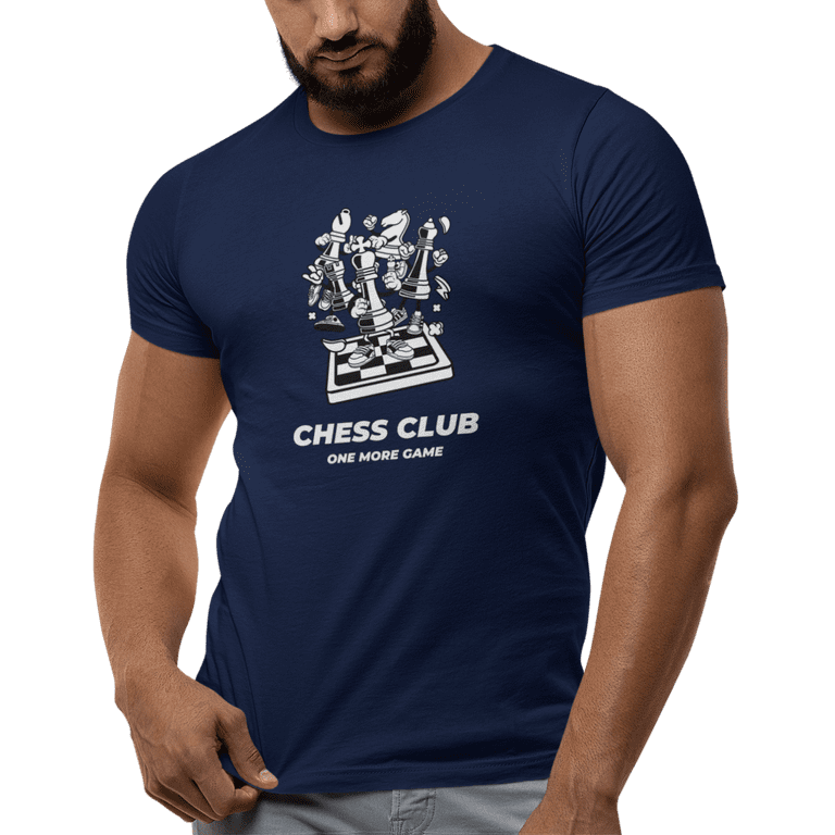 kiMaran Playful Chess Club Event T-Shirt One more Game Unisex Short Sleeve  Tee (Navy M)