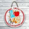 thumbnail image 2 of Flagwix Personalized Back To School Sign, Custom Round Wooden Teacher Name Sign, Classroom Decor, Unique Teacher Gifts, Rustic Apple and Pens Door Sign - 12 inches, 2 of 7