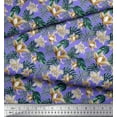 thumbnail image 2 of Soimoi Silk Fabric Monstera Leaf & Floral Print Sewing Fabric Yard 42 Inch Wide, 2 of 5