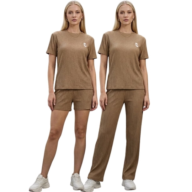 Conjunto Casual 3 Piezas Pantalón, Short y Blusa Versatilidad y Estilo para Mujer