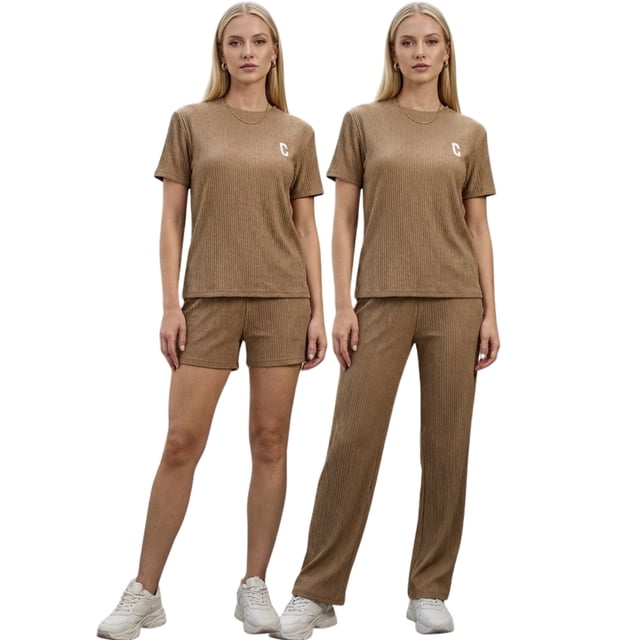 Conjunto Casual 3 Piezas Pantalón, Short y Blusa Versatilidad y Estilo para Mujer