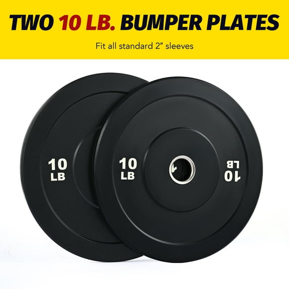 Weight Plates 2" Olympic Bumper Plates for Pro School Home Gyms Set of 2, 10lb