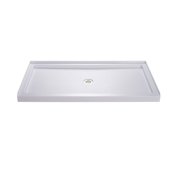 Dreamline Slimline Base de Douche à Seuil Simple pour Drain Central 32 Po P X 54 Po L X 2 3/4 Po H, Blanc, Dlt-1132540
