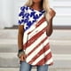 thumbnail image 2 of Tops Para Mujer Elegantes Blusas Casuales Camisas Moda Causal Día de La Independencia Cuello Redondo Impresión Camiseta de Manga Corta Odeerbi ODB167188, 2 of 5