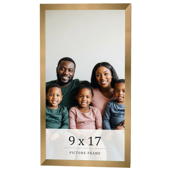 9x17 Frame Gold Bronze Solid Wood Picture Frame Width 0.75 Inches | Interior Frame Depth 0.5 Inches