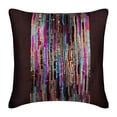 thumbnail image 1 of Pillow Cover, Multi Color Pillow Cover, Multicolor Sequins Glitter Pillows Cover, 20x20 inch (50x50 cm) Pillow Cover, Pillow Cover, Square Silk, Modern, Striped - Streaks Of Color, 1 of 3