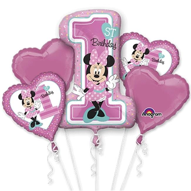 Loftus International A3-4379 Minnie 1st Birthday Bouquet of Balloons