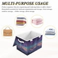 thumbnail image 7 of Foldable Fabric Storage Bin With Handle Collapsible Basket Box Storage With Lid Organizer The Northern Lights, 7 of 7