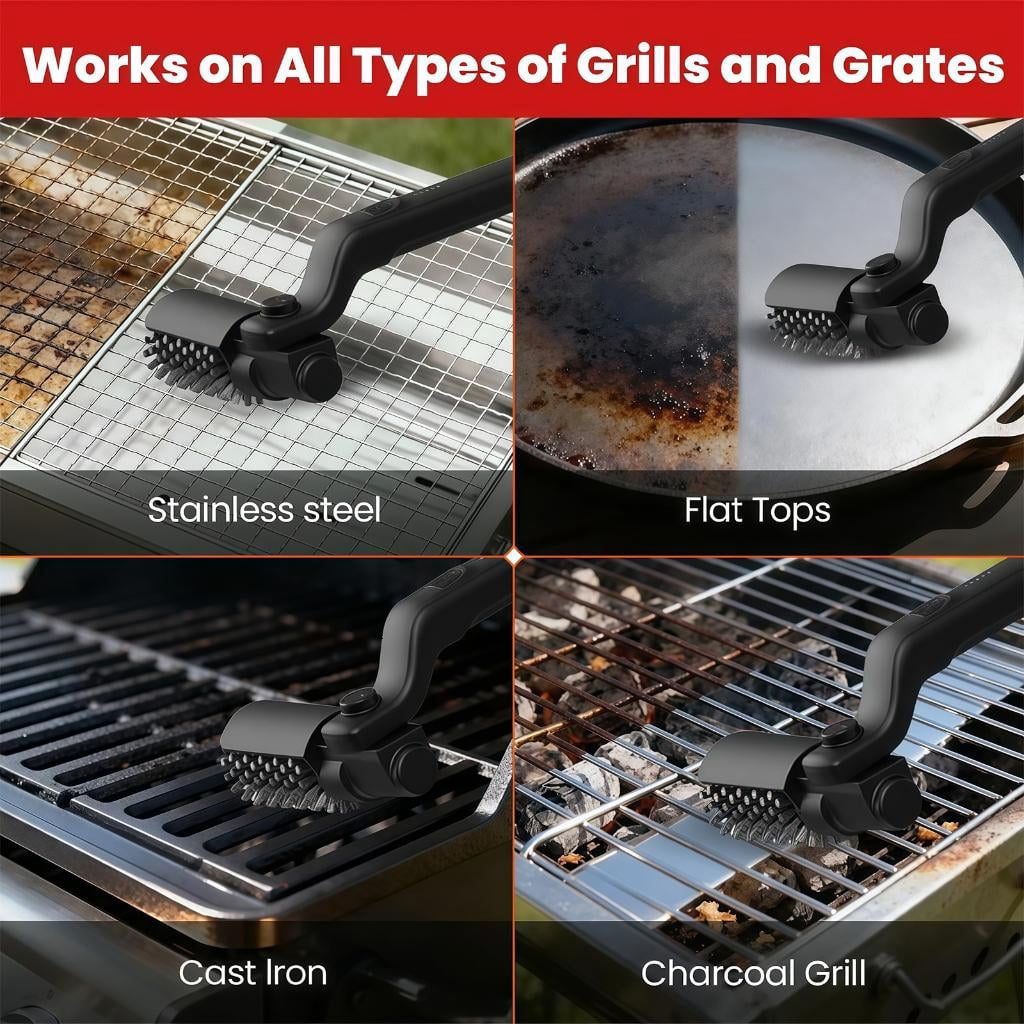 HannLk Flexible Barbecue Brush With Removable Top for Various Cooktops Grill
