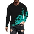 thumbnail image 4 of Tawop Mens Tshirt Crew Neck Long Sleeve Pullover Graphic Workout Casual Blue L, 4 of 5