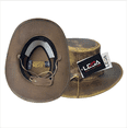 thumbnail image 5 of Lesa Collection Chic Maracaibo Leather Cowgirl Hat with Deformable Brim – Vintage Western Style (S, Brown), 5 of 16