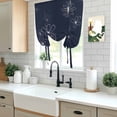 thumbnail image 5 of Navy Blue Tie Up Curtains 45 Inches Long, Kitchen Window Curtains Over Sink, Spring Flora Small Window Curtains Shade Balloon Curtains Valances for Bedroom/Cafe 34"x45", 5 of 8