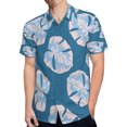 thumbnail image 4 of High Quality Hawaiian Shirts for Men Short Sleeve Aloha Beach Shirt Floral Summer Casual Button Down Shirts Blouses BCR3SF, 4 of 7