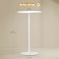 thumbnail image 2 of Round White Bar Table for 2 - Modern Kitchen & Home Bar Pub Table, 23.6" Dia x 40.2" H, Steel Frame, Easy Assembly, Indoor/Outdoor Use, 2 of 7