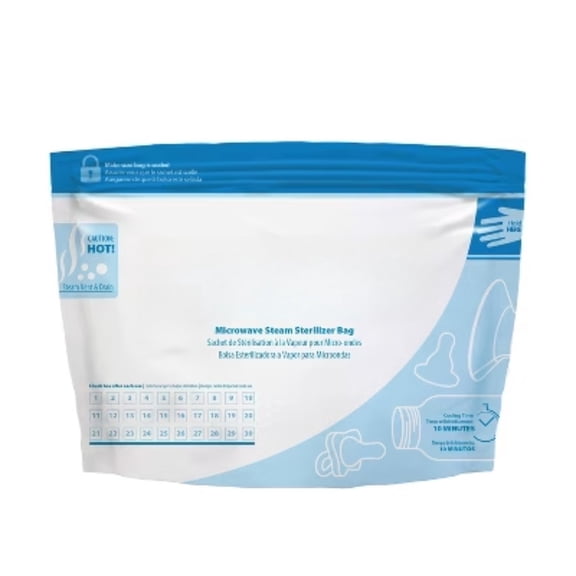 Reusable Microwave Steam Sterilizer Bags (5ct) – For Baby Bottles, Pacifiers & Pump Accessories