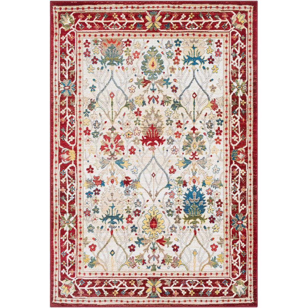 Aaden Traditional Cream Red Area Rug