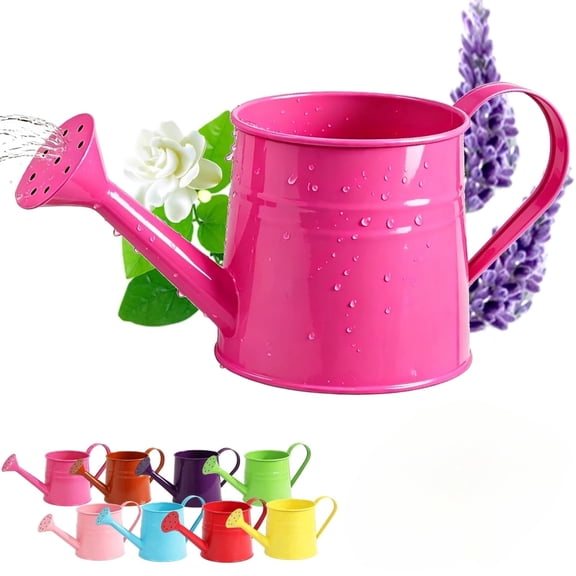 ACDANC White Metal Watering Can Outdoor,White Watering Can,1 Gallon Vintage Tin Sprinkler Kettle with Long Spout,Gardening Irrigation Tool for Indoor Plants Flowers