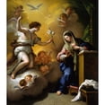 thumbnail image 3 of Paolo de Matteis 15x17 Black Modern Framed Museum Art Print Titled - The Annunciation (1712), 3 of 5