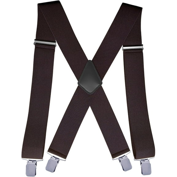 2Inch Men's Heavy Duty Suspenders with Strong Clips Adjustable X-Back for Work Jeans