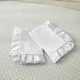 thumbnail image 2 of Grace Linen Ruffle Pillow Shams Queen Size Set of 2, 20X30 - Microfiber Soft & Breathable & smooth - Ruffle Pillowcases 20X30 - White, 2 of 7