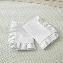 Ayanshi Bedding Ruffle Pillow Shams Standard King Size Set of 2, 20X36 -Ruffled Fringe Design Pillow Cases Soft & Smooth - Unique Collection Pillow Covers 20X36 - White