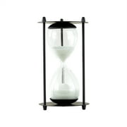 Mainstays 7 Black Metal and Glass Decorative Table Top Hour Glass with White Sand
