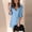 Blue, variant on Women s Casual Tennis Dress for Everyday Wear with V Neck and Three Quarters Sleeve Minimalist Elastic for Modern Women Gray XXL