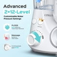 thumbnail image 3 of COSLUS EX2 Water Flosser for Teeth,Water Dental Flosser Pick for Teeth,2 Modes & 12 Pressure Settings,600ML,5 Jet Tips for Multiple Users ,White, 3 of 8