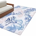 thumbnail image 6 of Blue Pink Coral Area Rug 3x5 Washable Rug Non Slip Watercolor Coastal Ocean Life Large Area Rug Indoor Floor Carpet for Entryway Bedroom Kitchen Living Room Home Office Dining Room Nursery, 6 of 8