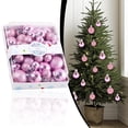thumbnail image 2 of Pink Christmas Ornaments, Mini Christmas Tree Decorations, Pink Hanging Ball Ornaments for Tree Wreath Garland Holiday Decor, 2 of 6