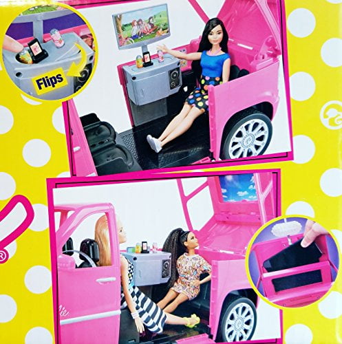 barbie limo and 4 dolls