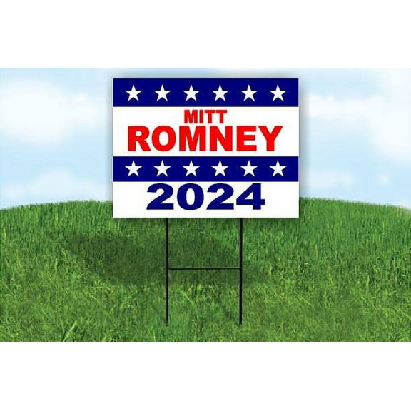 MITT ROMNEY 2024 18 in x 24 in Yard Sign Road Sign with Stand, Single Sided