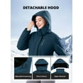 thumbnail image 3 of CAMEL Women's Ski Jackets Waterproof Fleece Jakcet Warm Hooded Windproof Winter Snow Outerwear Coats Navy Blue, 3 of 11