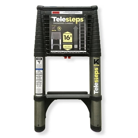 Telesteps 12 ft Kevlar® Non-Conductive Telescoping Extension Ladder – 16 ft Reach, 300 lb Rated (1600EKP)