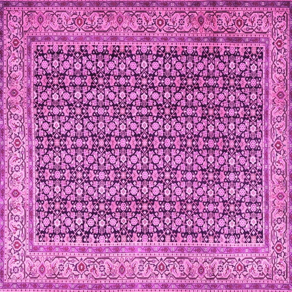 Ahgly Company Indoor Square Persian Pink Traditional Area Rugs, 8' Square