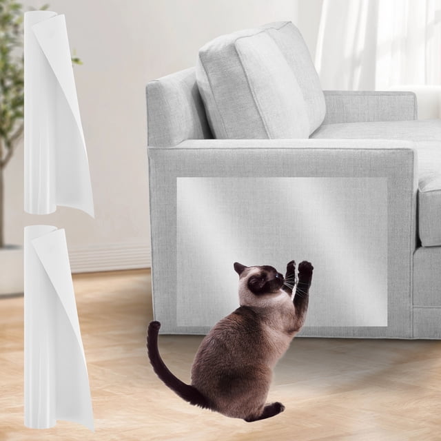 Wekvgz 2Pcs Cat Scratch Furniture Protector Pvc Transparent Anti Scratch Sticker Thickened Sticky Anti Scratch Sticker Easy to Install Cuttable Anti Scratch Sticker Suitable for Sofas