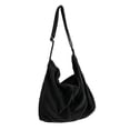 thumbnail image 1 of Bolsa de viaje de pana de hombro de moda para mujer para vacaciones de fin de semana (negro) Ehuebsd Para Estrenar, 1 of 8