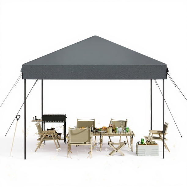 Garvee Toldo Emergente de 3 x 3m, Configuración con un Botón, Resistente, Bolsa con Ruedas Portátil, Gris