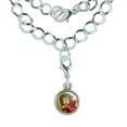 thumbnail image 1 of Christmas Holiday Santa Wreath Ribbon Swirl Silver Plated Bracelet with Antiqued Charm, 1 of 5