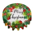 thumbnail image 1 of B Christmas Round Tablecloth Waterproof Holiday Table Cover Festive Design For Dining Room Home Decor Size 60 Inches Diameter, 1 of 6