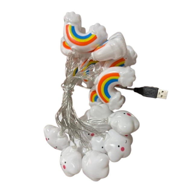 Christmas String Lights Cloud Shape 20 LED Multicolor Flashing USB Powered Tree Room Decoration