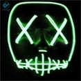 thumbnail image 4 of Deago Halloween Mask LED Light Up EL Wire Cosplay Glowing Mask The Purge Movie Scary Festival Costume with AA Battery, 4 of 7