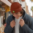 thumbnail image 4 of Dalix Alien Fisherman Beanie Hat Winter Knit Cuffed Watch Cap Mens in Rust, 4 of 5