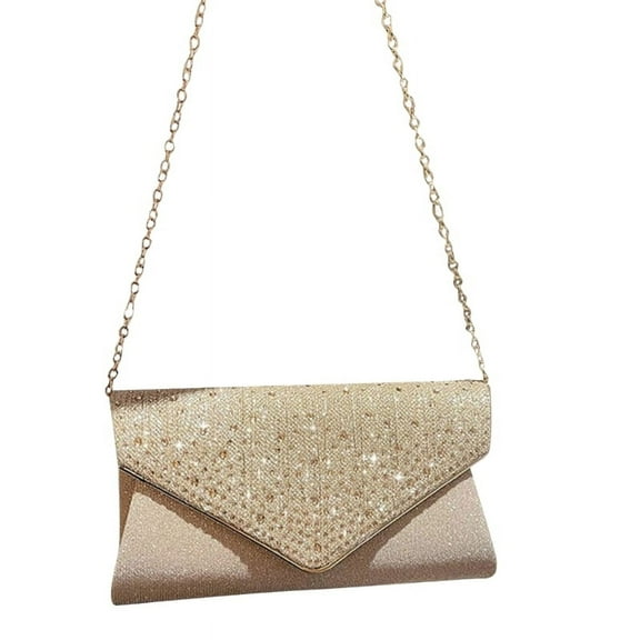 AOOOWER Stylish Wedding Clutches Handbag for Women Girls Glitter Shoulder Bag Wedding Purses Dating Bag All-matching Evening Bag