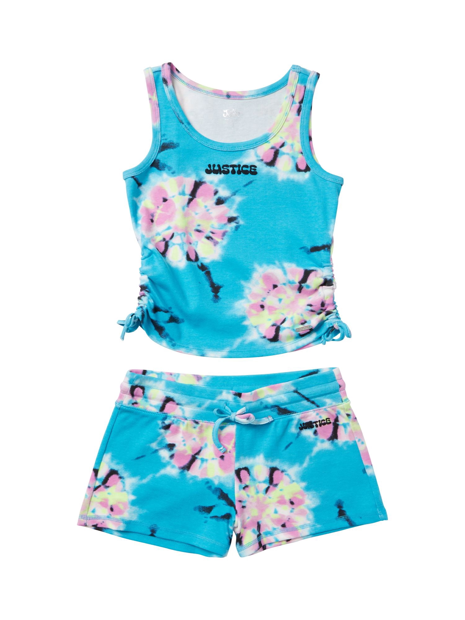 Justice Girls Cinch Side Tank & Short Outfit Set, Sizes XS-XXL