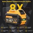 thumbnail image 3 of 2 Pack 20v/60v 9Ah DCB606-2 DCB609-2 Battery for Dewalt 20v 60v Max 9Ah DCB609 6Ah DCB606 Flexvolt Battery 20V Max XR 8Ah DCB208-2 6Ah DCB206-2 5Ah DCB205-2 4Ah  Lithium-ion Battery for Charger, 3 of 7