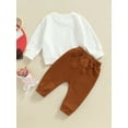 thumbnail image 4 of Bagilaanoe 2pcs Toddler Baby Boy Girl Long Pants Set Letter Print Long Sleeve Sweatshirt Pullover Tops + Sweatpants 6M 12M 18M 24M 3T Kids Casual Sweatsuits, 4 of 8