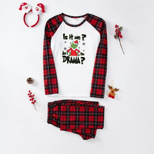 The Grinch Matching Family Pajamas Matching Family Outfits Durable Christmas Pjs for Family Loungewear Sets for a Festive Season Red