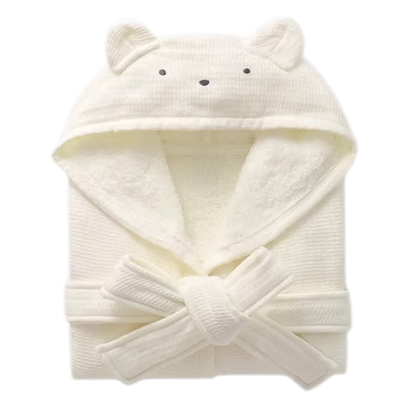 Boys&Girls Kids Toddler Terry Robes Hooded Soft Towel Bathrobe 100% Cotton Pajama Loungewear Kids Hooded Towel Robe 2-12 Years